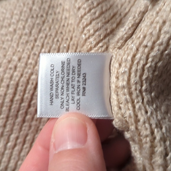 New York and Company Gold Shimmer Cowl Neck Sweater Large - Picture 10 of 12